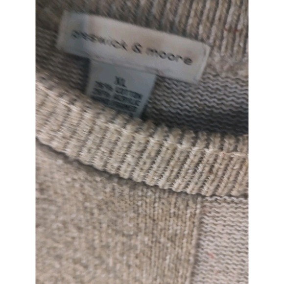 VINTAGE Preswick&Moore‎ Sweater Womens Large Brown Ribbed 100% Shetland Wool - Picture 3 of 5